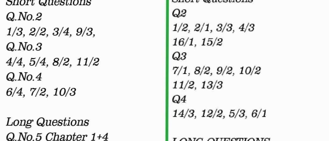Chemistry Pairing scheme 2019 2nd year