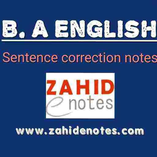 B.A English Correction of Sentences