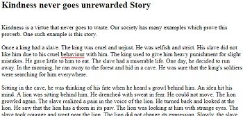 Kindness never goes unrewarded Story