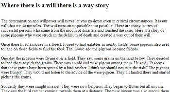 Where there is a will there is a way story