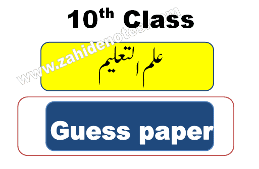 10th class education guess paper 2025