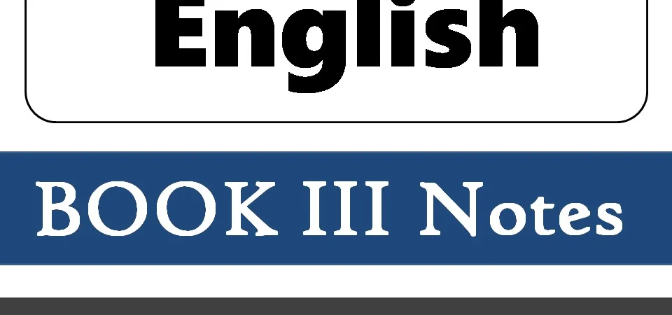 1st year English Book 3 Notes pdf download