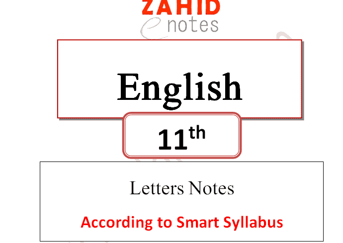 English Letters Notes for 1st year class 11