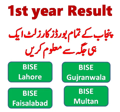 1st year result 2023 all Punjab board check online
