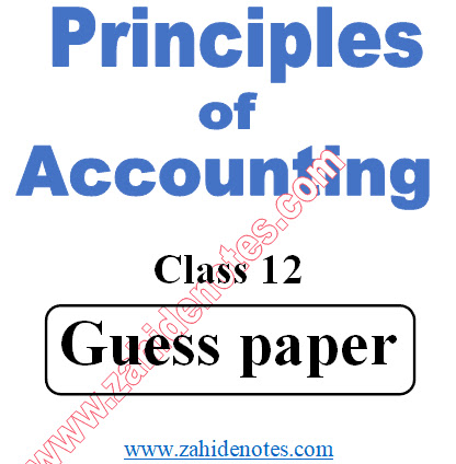 Principles of accounting guess paper 2nd year 2026