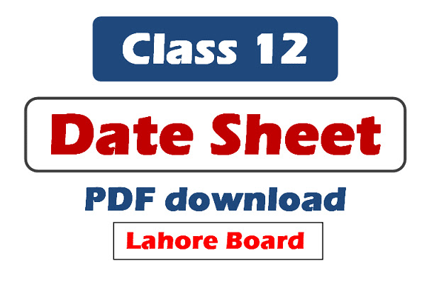 2nd year date sheet 2026 Lahore Board