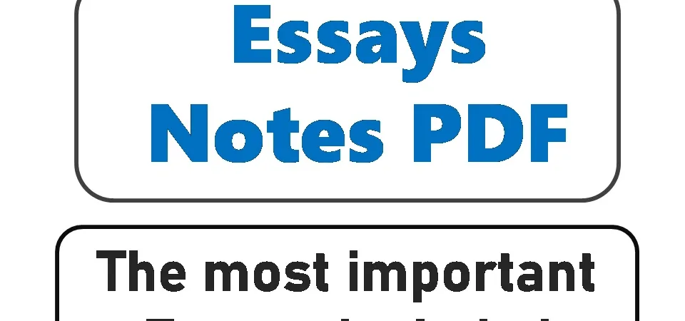 2nd year English Essays Notes PDF important