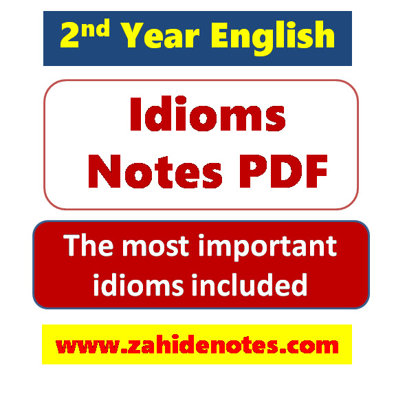 2nd Year English important Idioms easy notes pdf