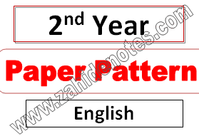 English paper pattern and paper scheme 2nd year 2026