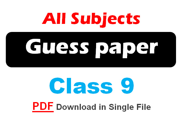 9th class guess paper 2025 pdf