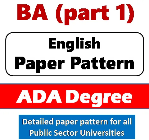 BA part 1 English paper pattern 2023