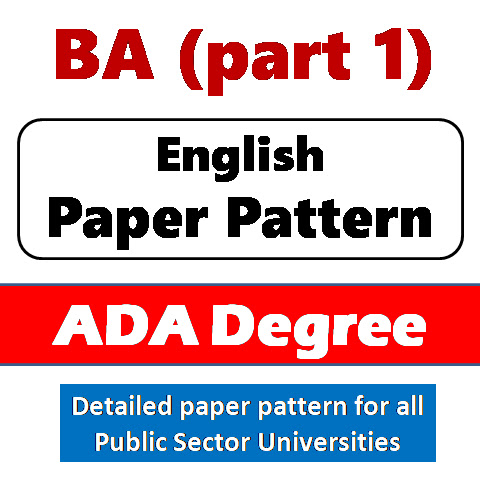 BA part 1 English paper pattern 2023