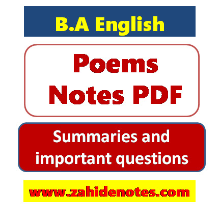 B.A English poems notes PU
