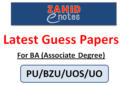 BA Part 2 guess paper 2025 of all subjects