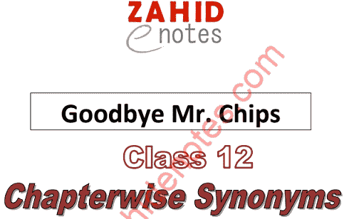 2nd Year English Mr. Chips synonyms with answers chapterwise