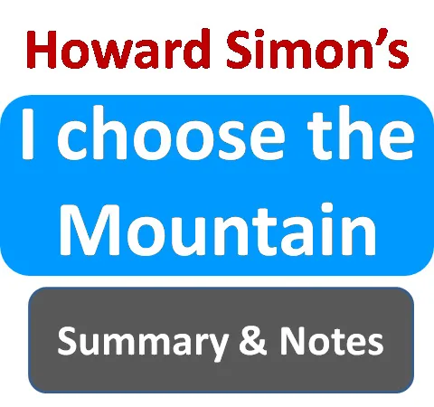 Summary of the poem I choose the mountain by Howard Simon