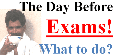 One day and one night before exams tips